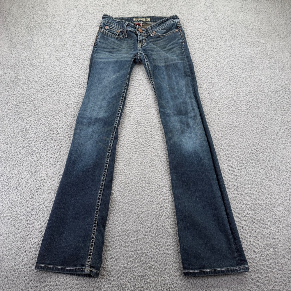 BKE Stella Bootcut Jeans Womens 24 Blue Excellent Low Rise Stretch Dark Wash